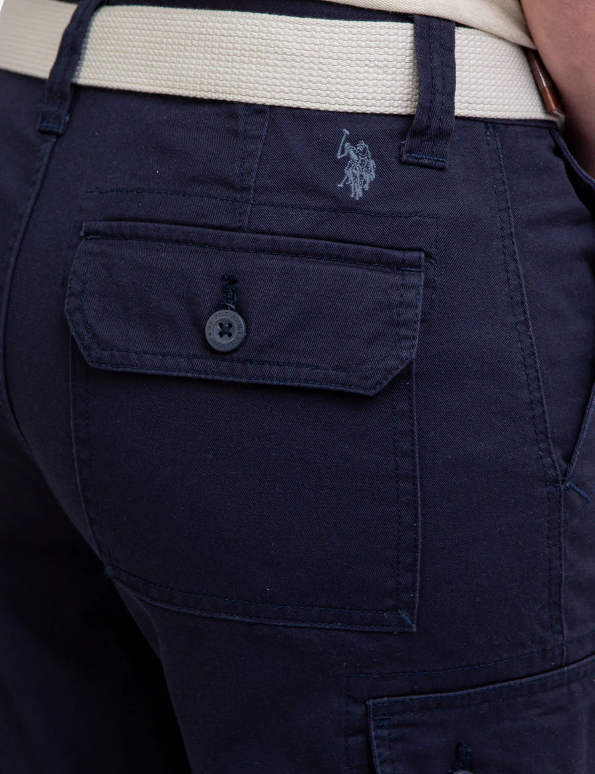BELTED TWILL CARGO SHORTS - Image 4