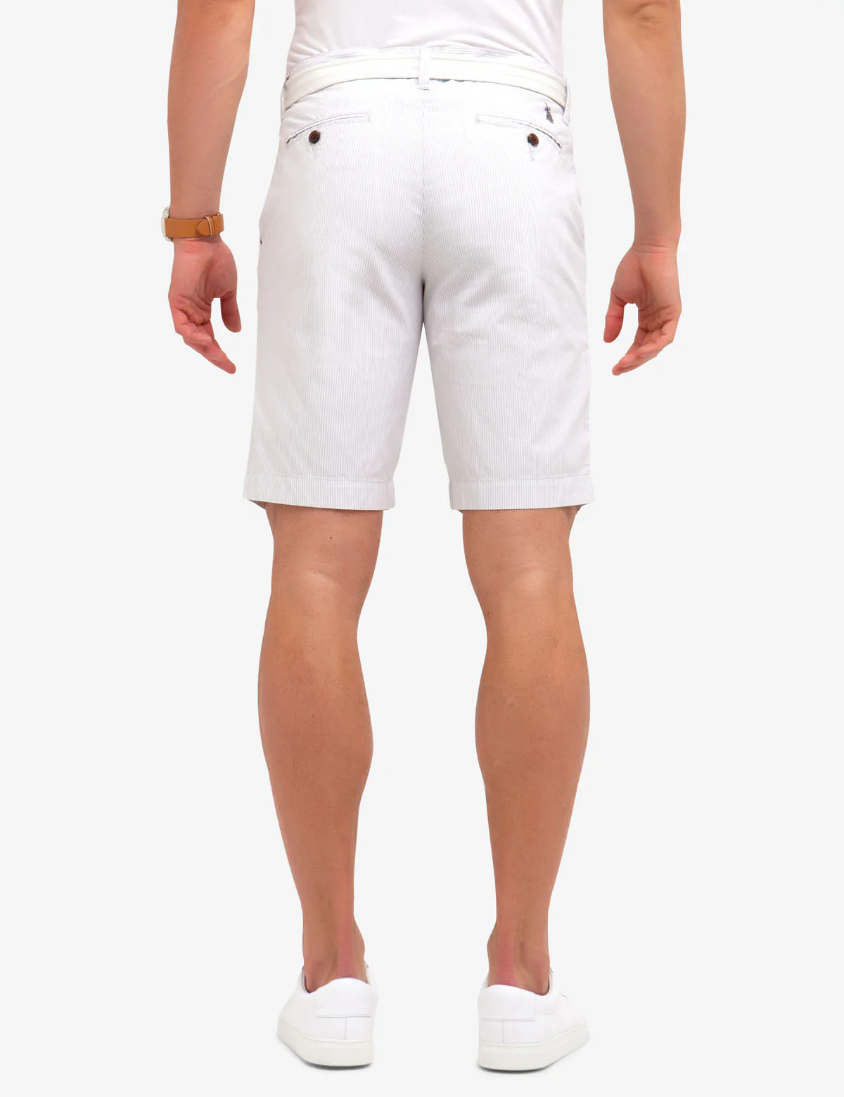 BELTED VERTICAL STRIPED SHORTS - Image 3