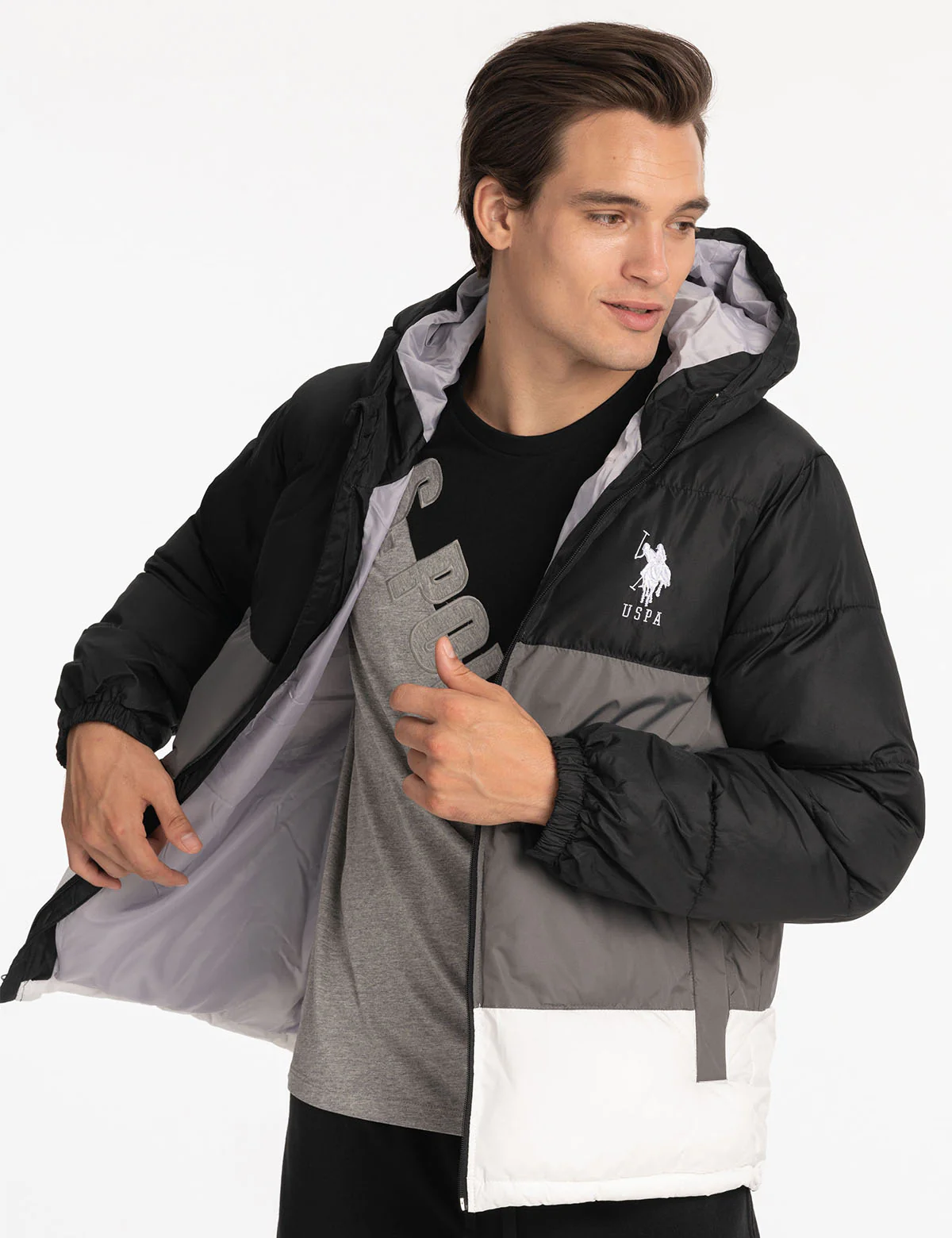 BIG LOGO TRI COLOR QUILTED PUFFER JACKET - Image 7