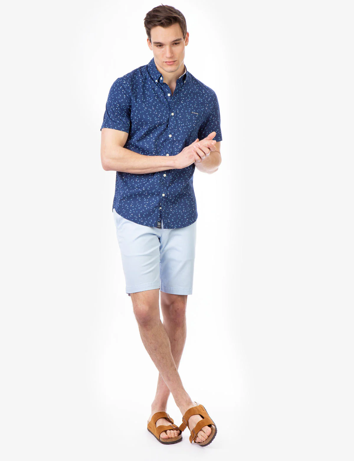 BIRD PATTERN POPLIN SHORT SLEEVE SHIRT - Image 2