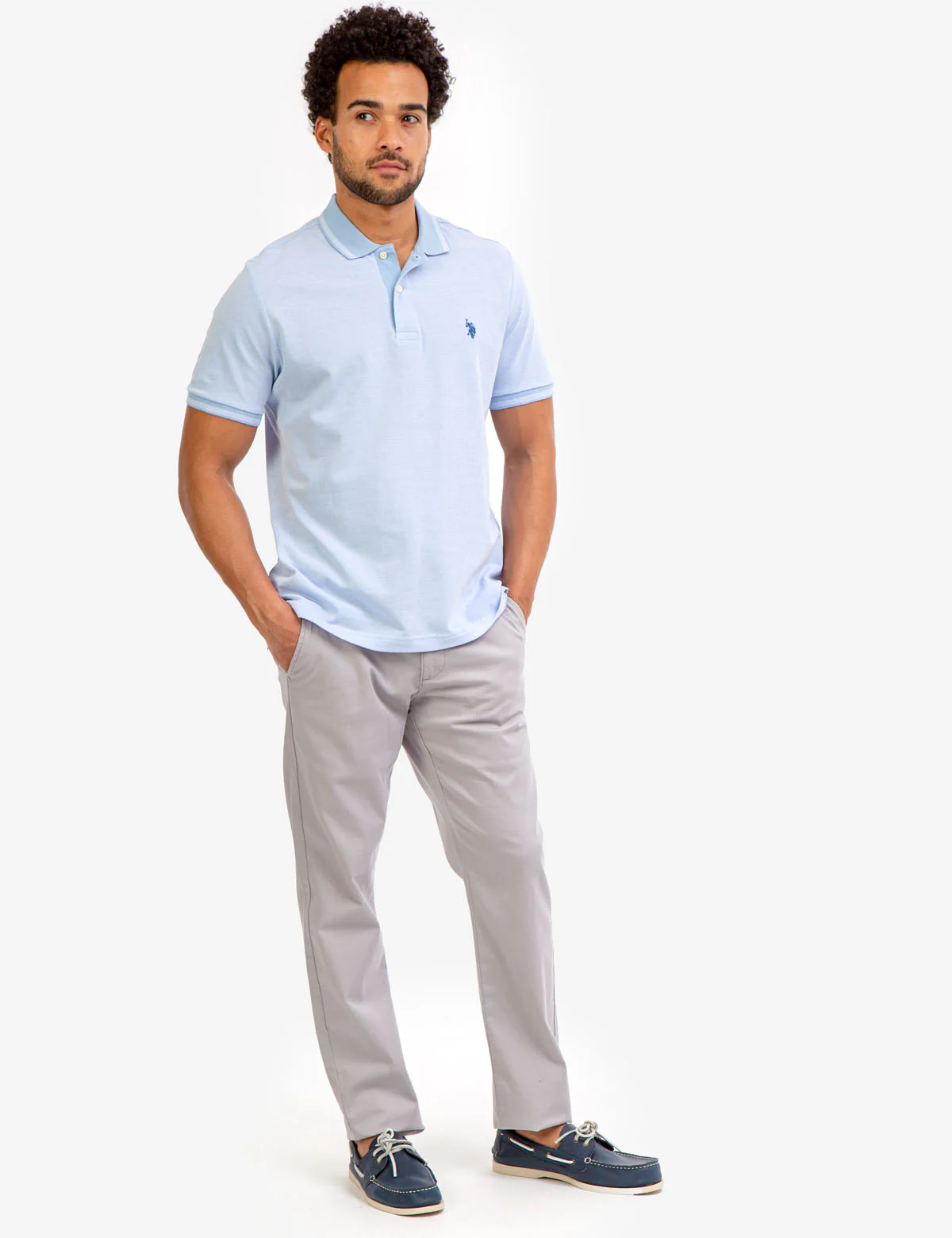 BIRDSEYE CONTRAST COLLAR POLO SHIRT - Image 12