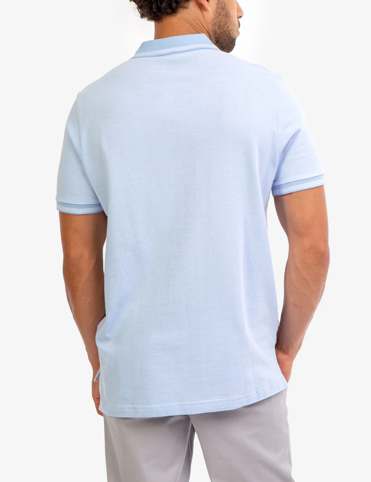 BIRDSEYE CONTRAST COLLAR POLO SHIRT - Image 15