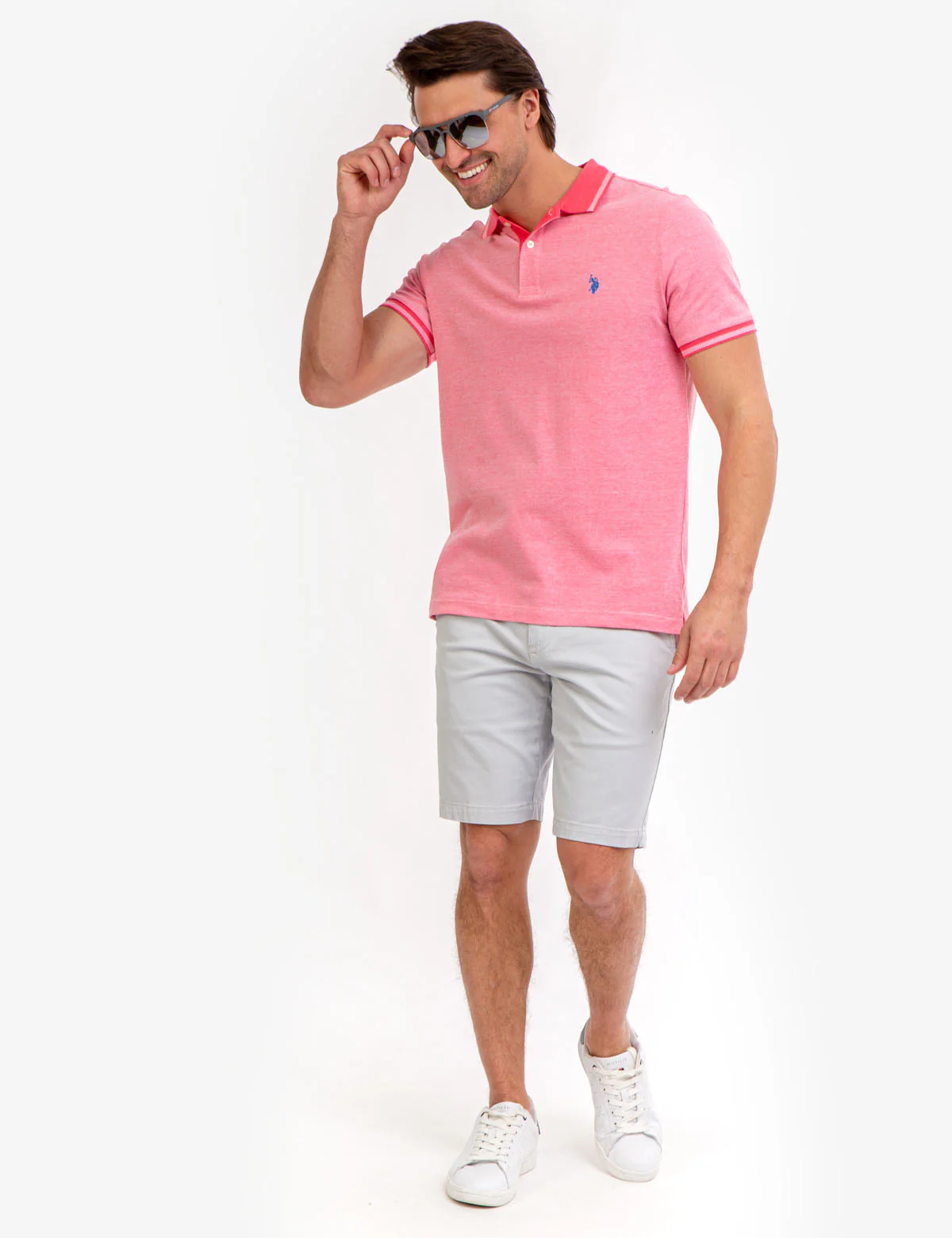 BIRDSEYE CONTRAST COLLAR POLO SHIRT - Image 17