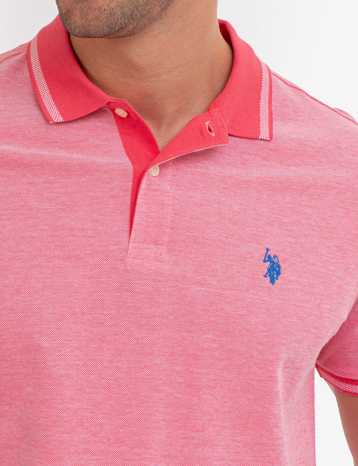 BIRDSEYE CONTRAST COLLAR POLO SHIRT - Image 18