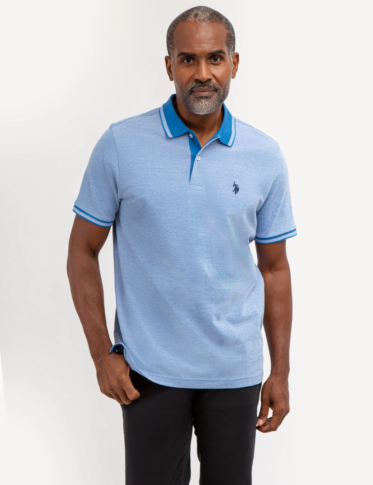 BIRDSEYE CONTRAST COLLAR POLO SHIRT - Image 10