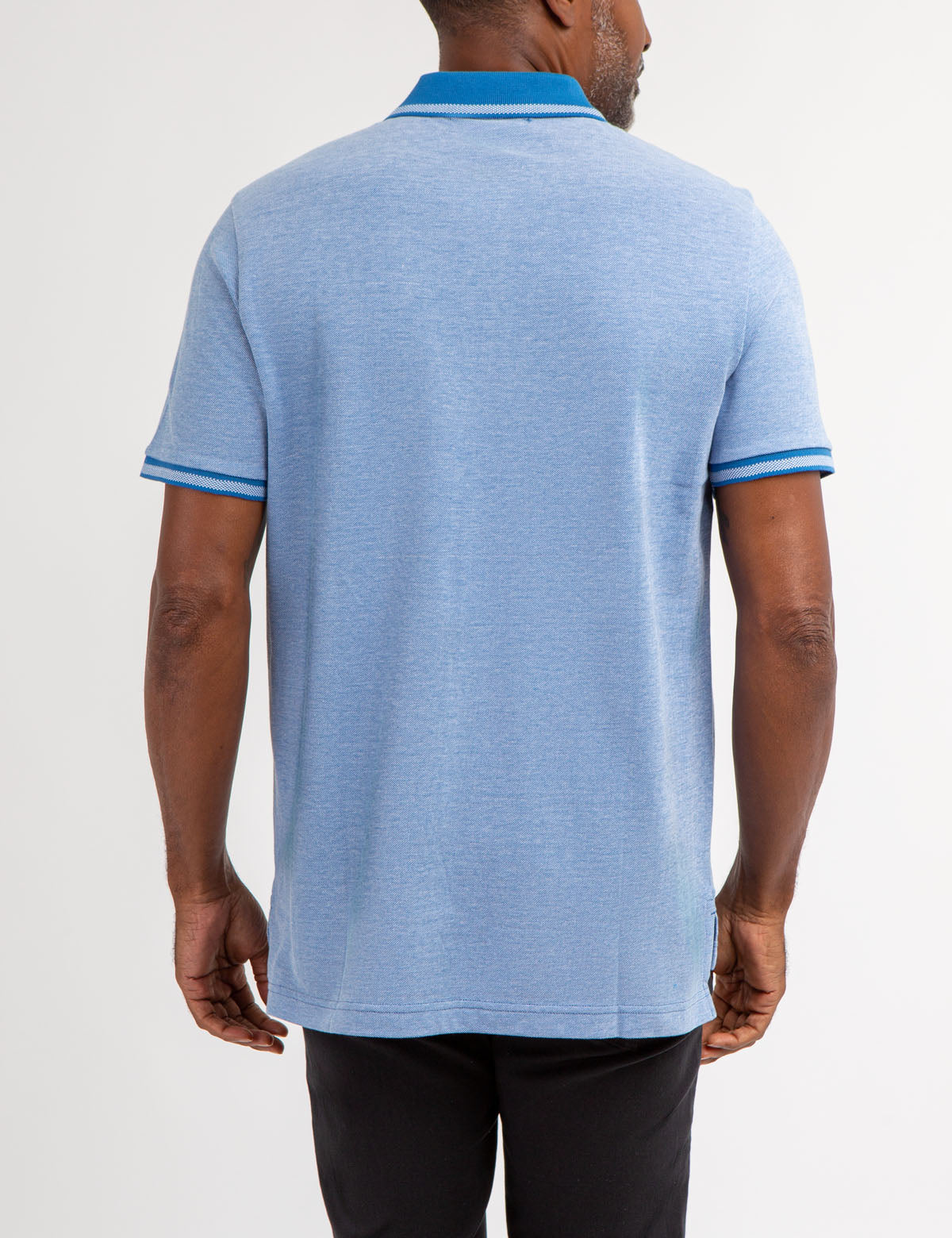 BIRDSEYE CONTRAST COLLAR POLO SHIRT - Image 12