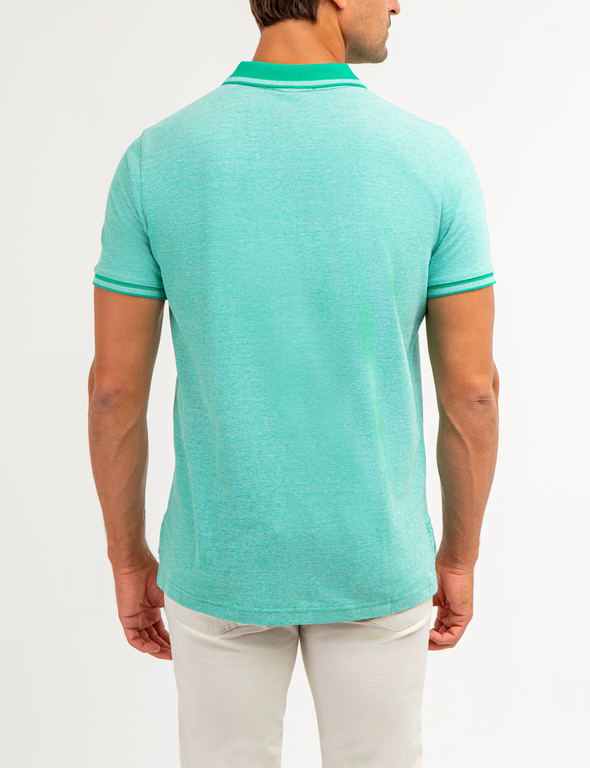 BIRDSEYE CONTRAST COLLAR POLO SHIRT - Image 9