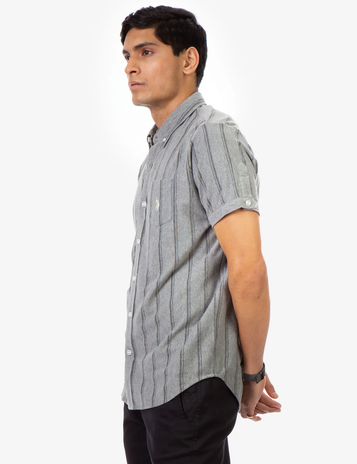 BIRDSEYE STRIPED JERSEY SHIRT - Image 3