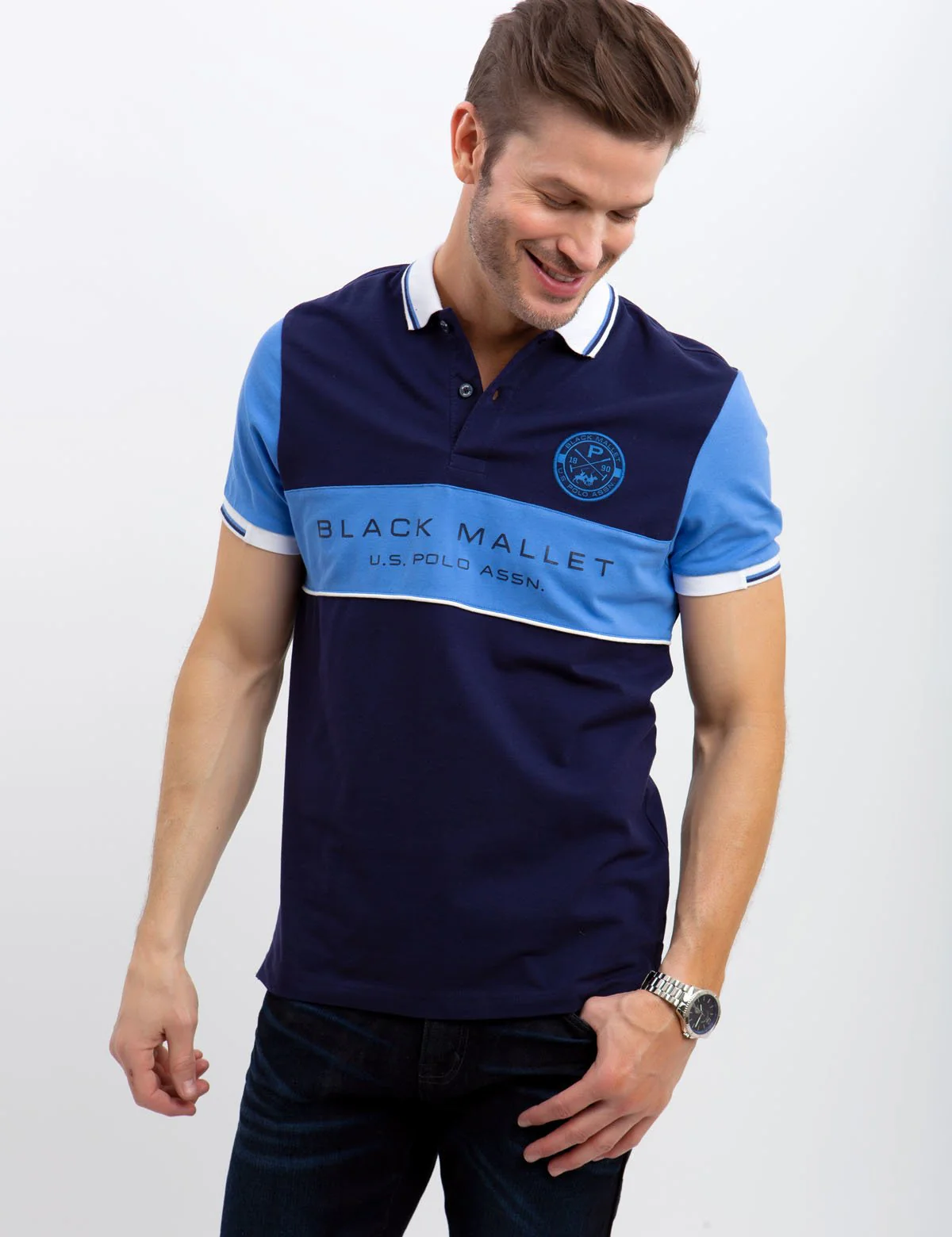 BLACK MALLET SLIM FIT, STRETCH PIQUE, COLORBOCK POLO SHIRT - Image 15