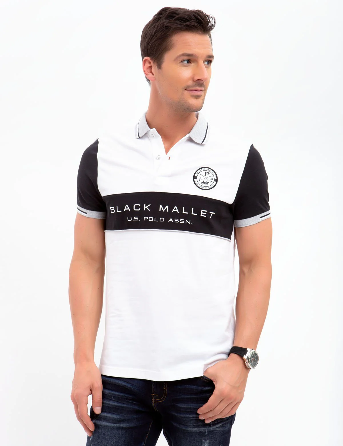 BLACK MALLET SLIM FIT, STRETCH PIQUE, COLORBOCK POLO SHIRT - Image 5