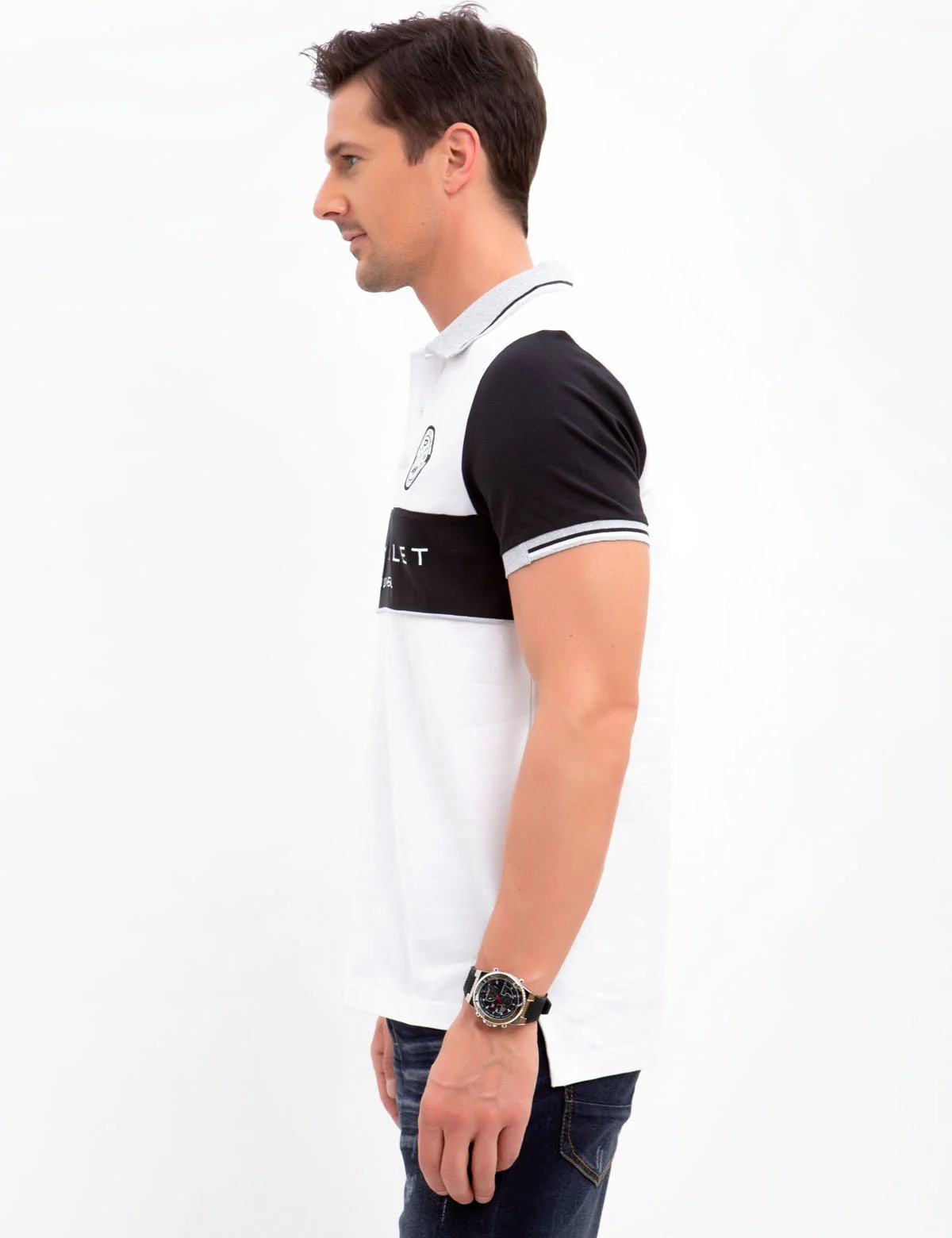 BLACK MALLET SLIM FIT, STRETCH PIQUE, COLORBOCK POLO SHIRT - Image 7
