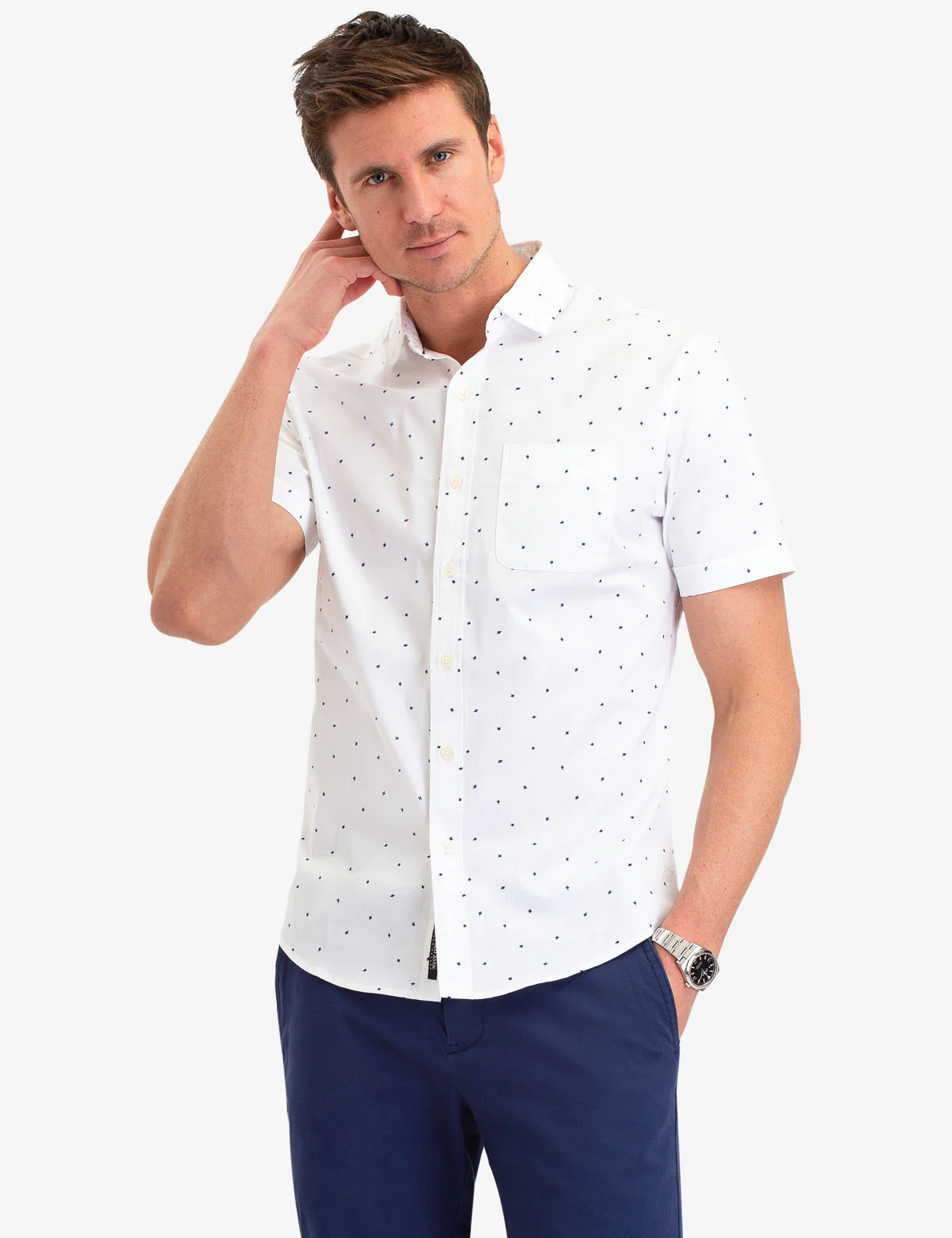 BLACK MALLET DOT PRINT SHORT SLEEVE SHIRT - Image 4