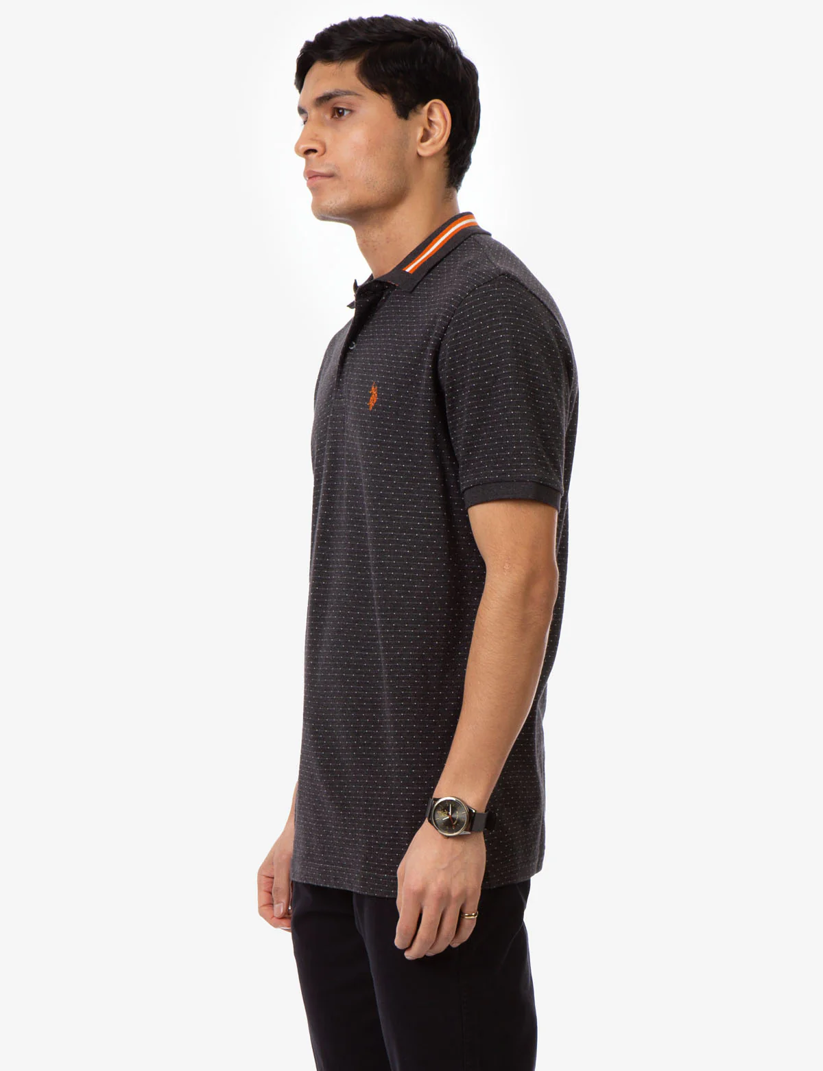 BLACK MALLET JACQUARD PIQUE POLO SHIRT - Image 9