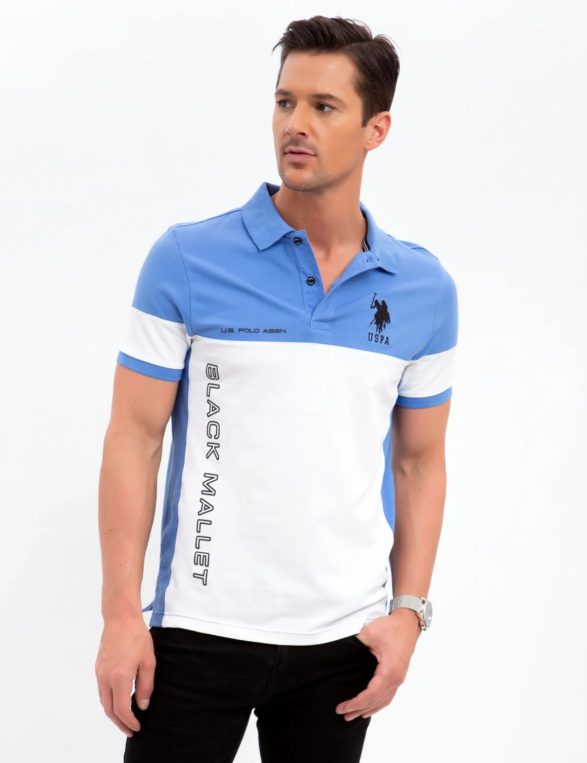 BLACK MALLET SLIM FIT STRETCH PIQUE POLO SHIRT - Image 16