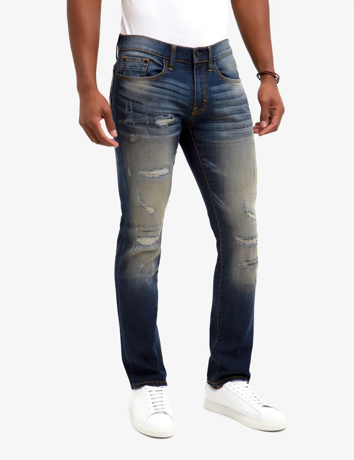 REPREVE® BLACK MALLET SLIM FIT DESTRUCTED JEANS