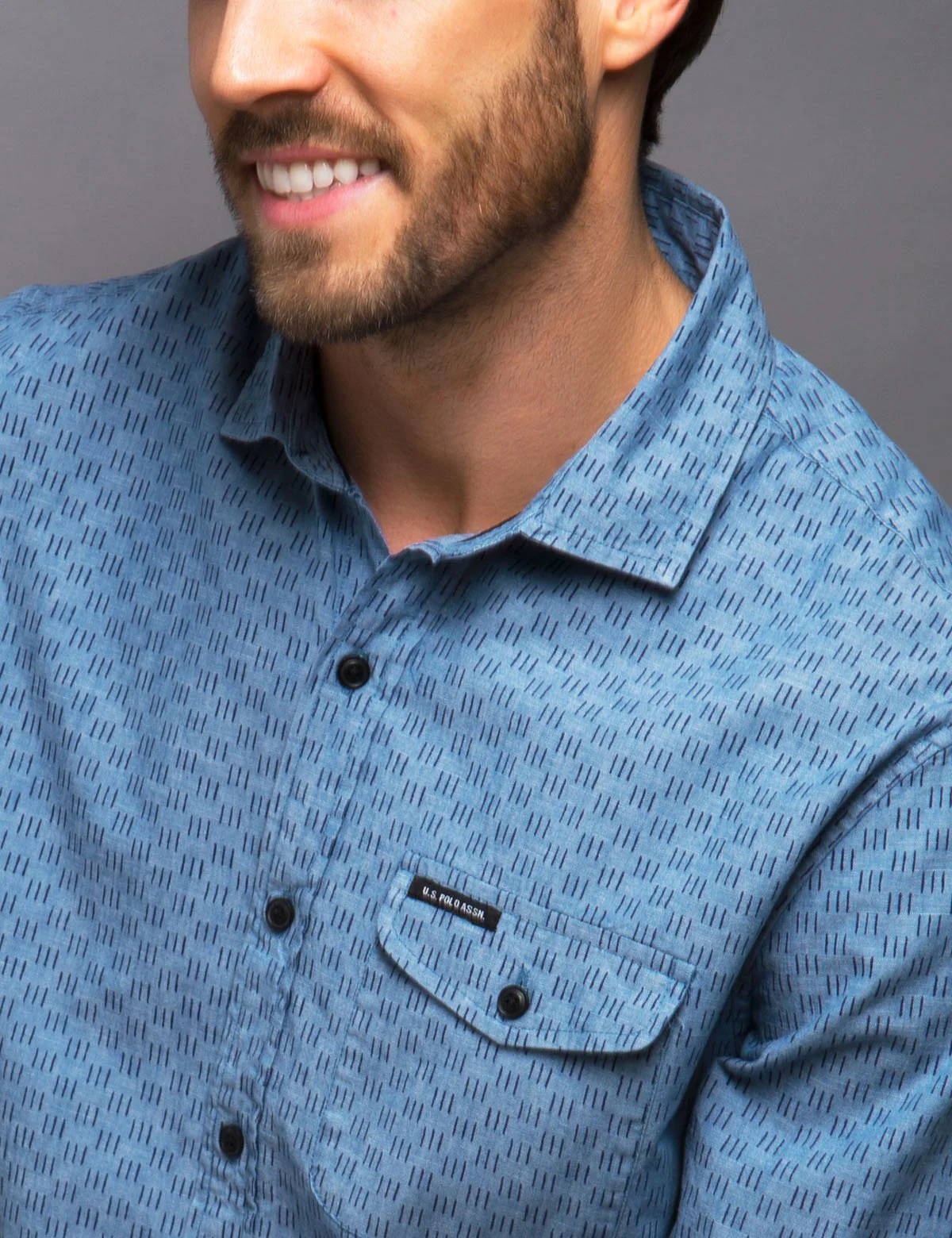 SLIM FIT LINE PRINT SHIRT - Image 16