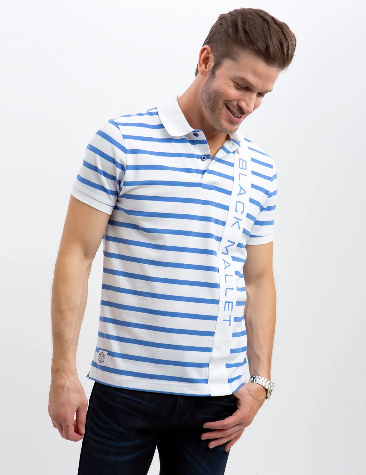 BLACK MALLET STRIPED POLO SHIRT - Image 10