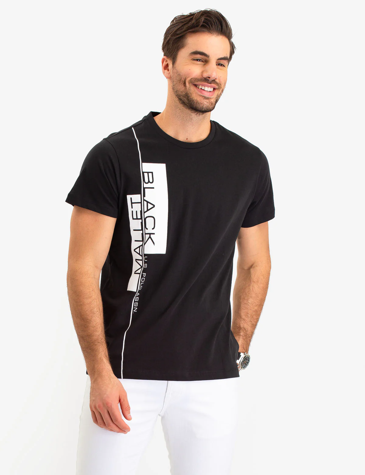 BLACK MALLET VERTICAL LOGO T-SHIRT - Image 4