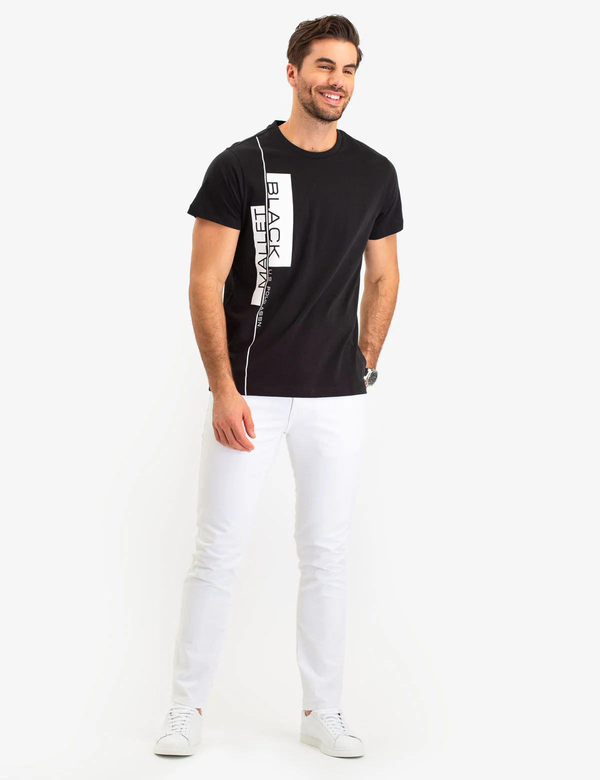 BLACK MALLET VERTICAL LOGO T-SHIRT - Image 5