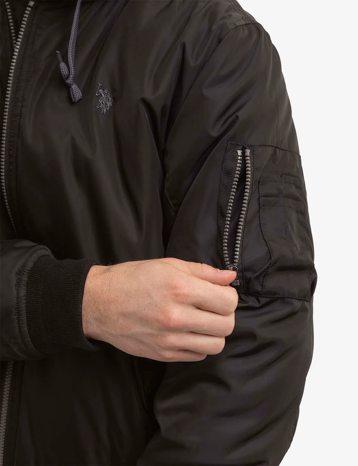 BOMBER JACKET WITH FLEECE HOOD - Image 3