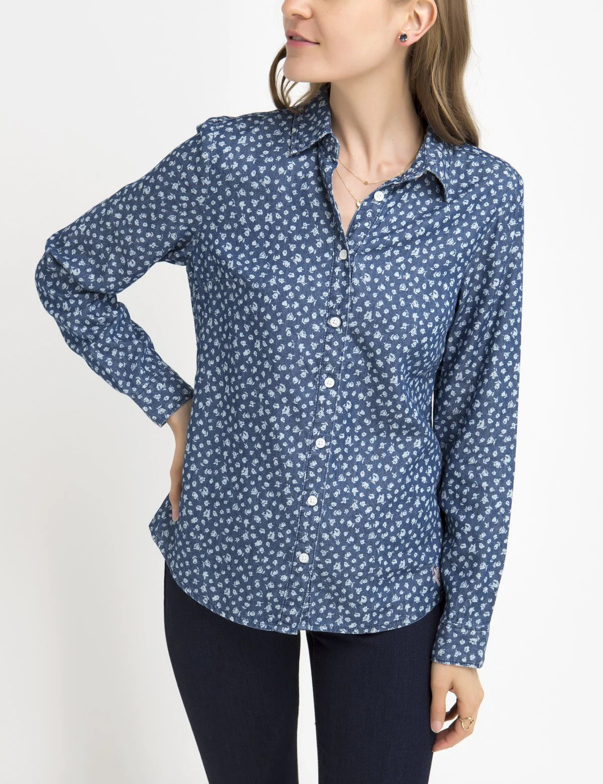 BOTANICAL LIGHTWEIGHT CHAMBRAY SHIRT - Image 4