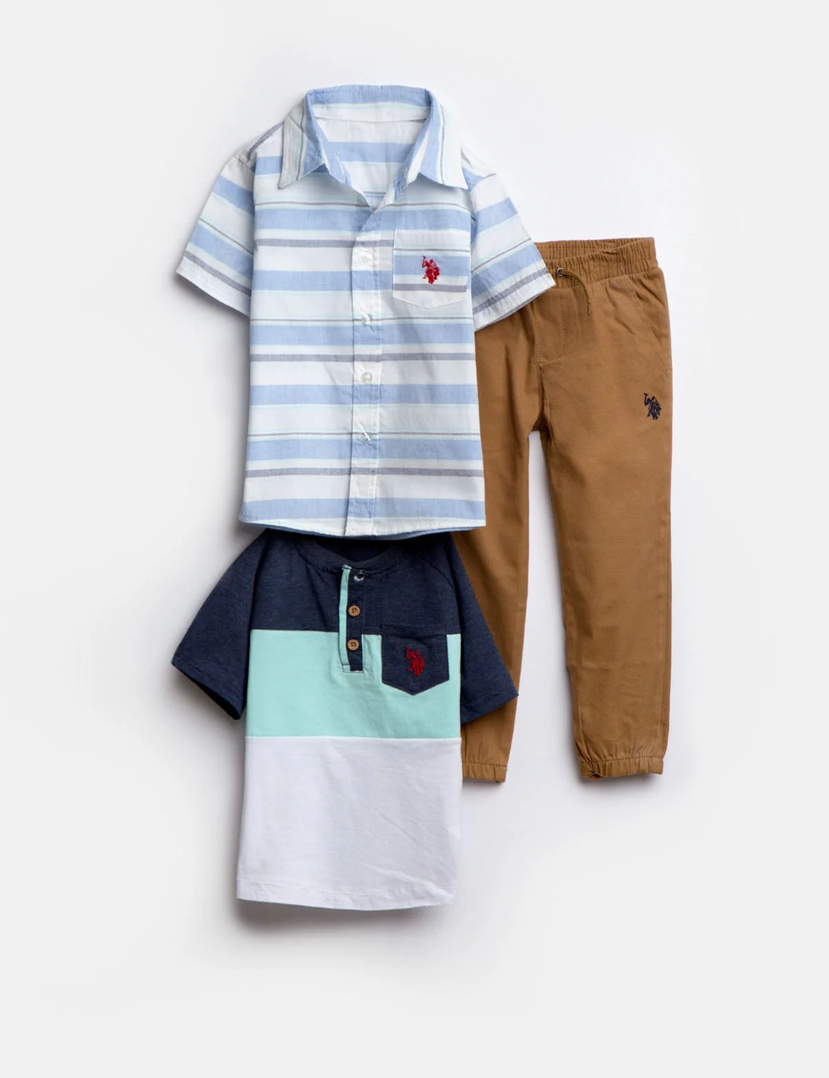 TODDLER BOYS 3 PIECE SET: SHIRT, TEE & JOGGERS