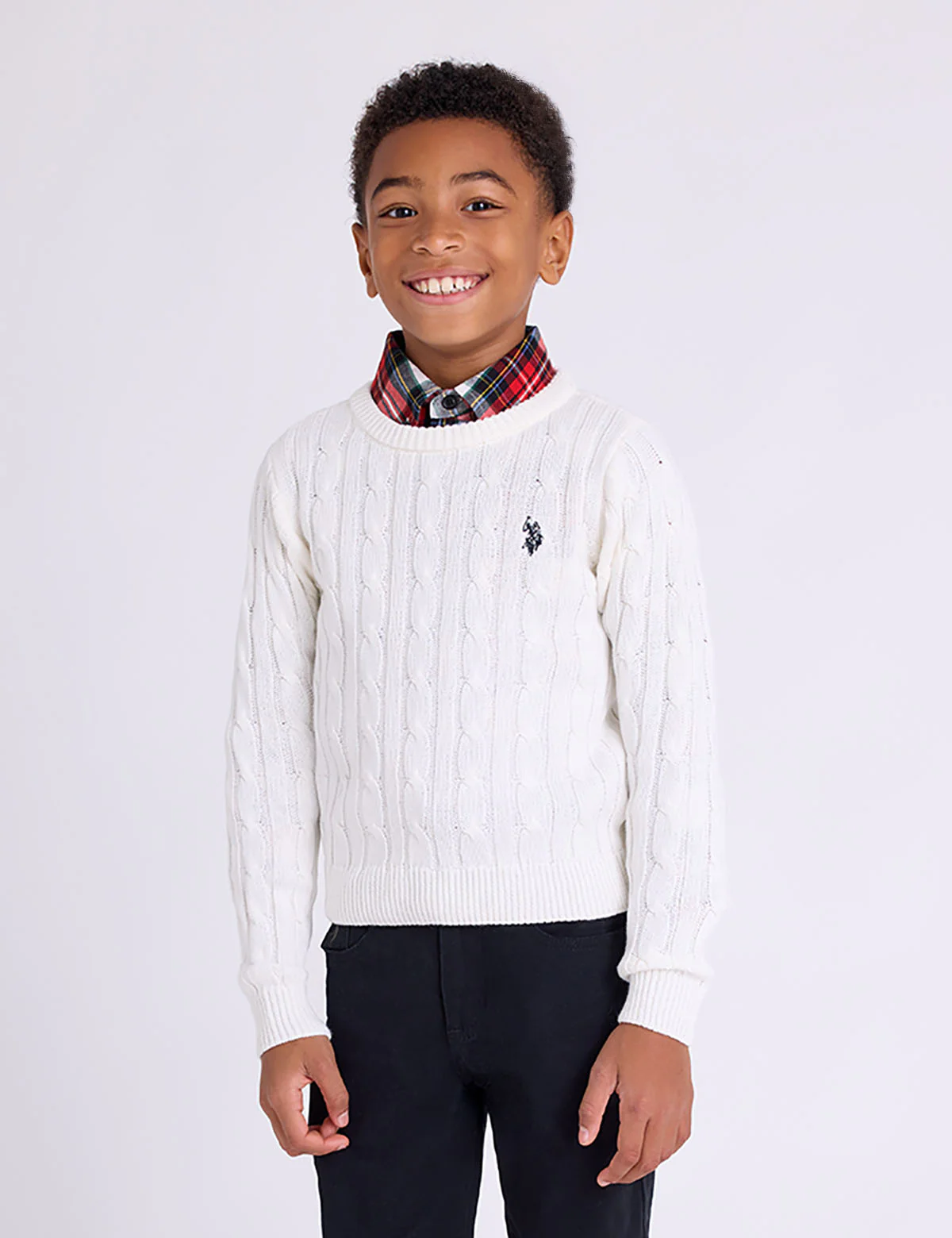 BOYS CABLE CREW SWEATER - Image 2