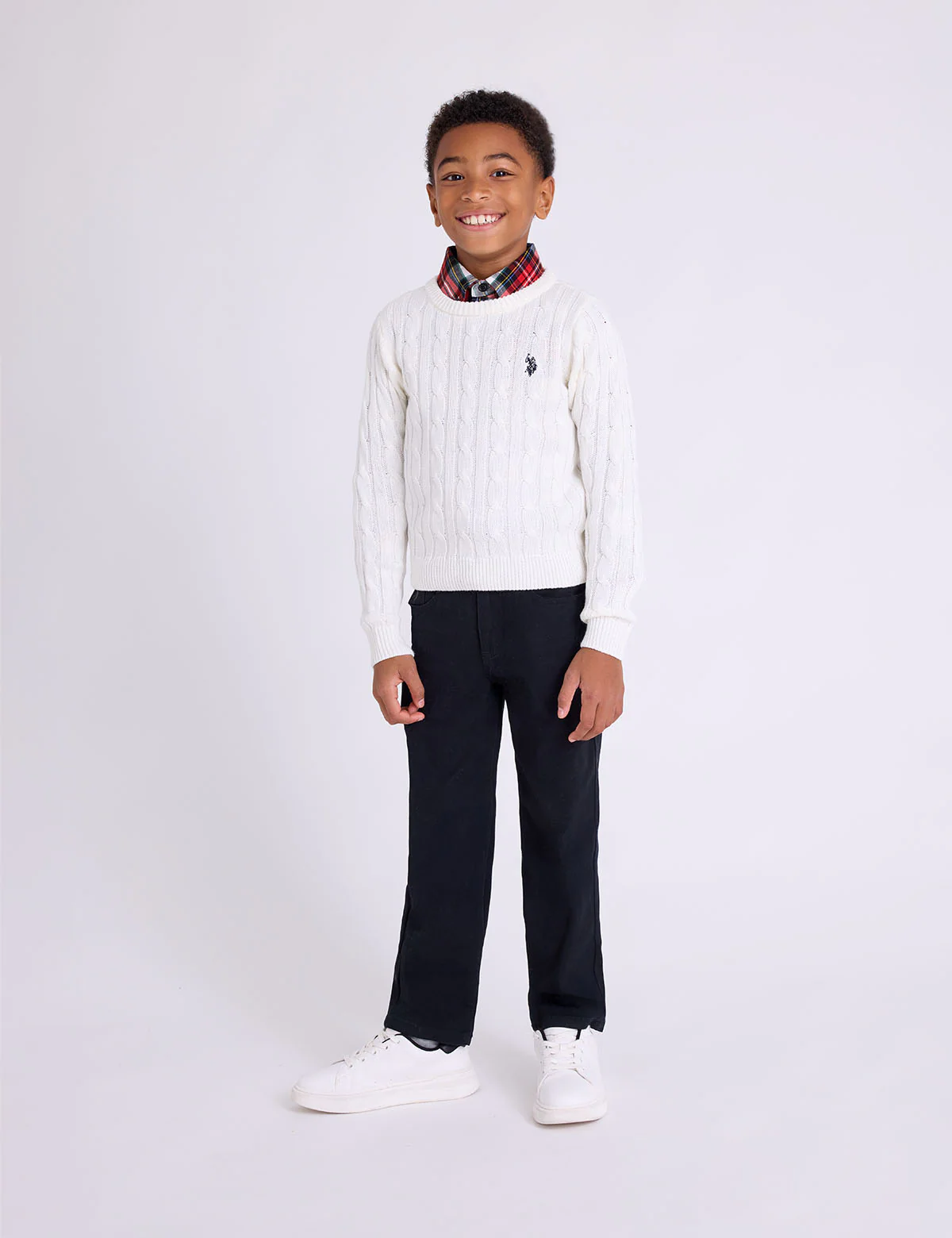 BOYS CABLE CREW SWEATER - Image 3