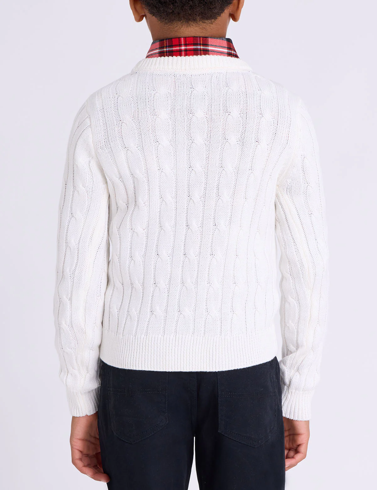 BOYS CABLE CREW SWEATER - Image 4