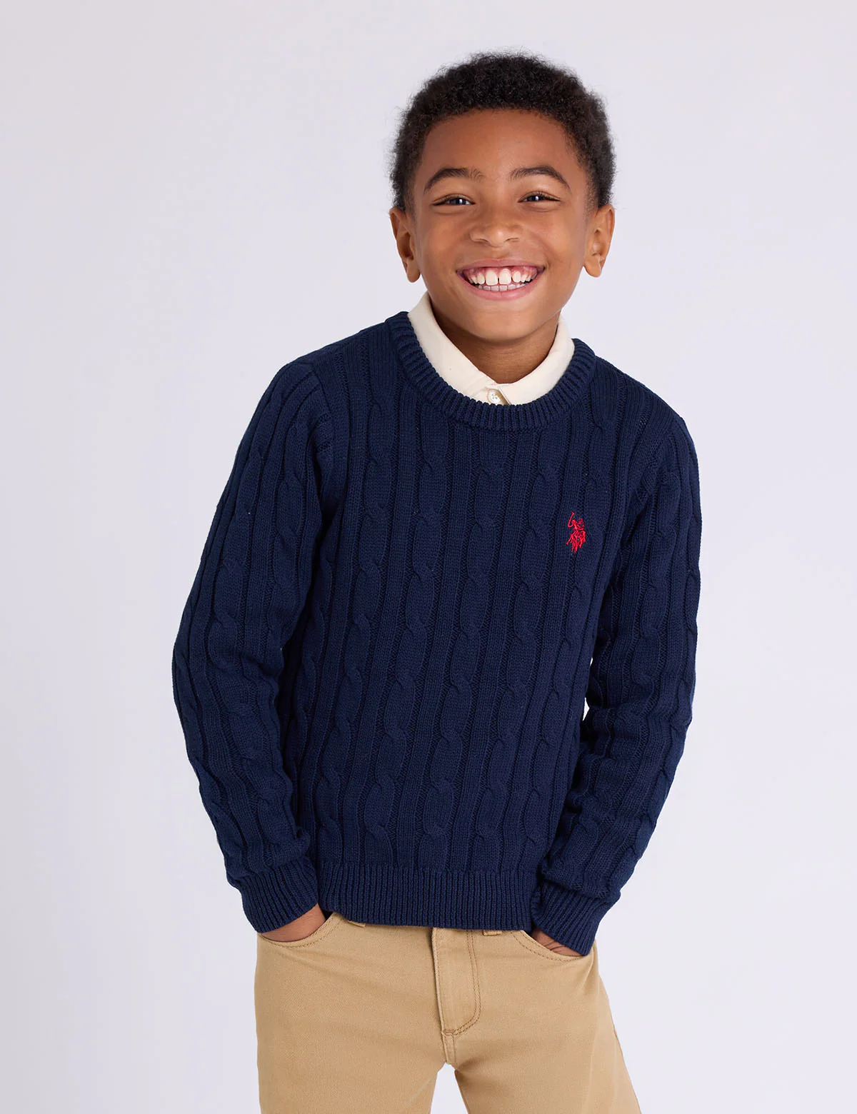 BOYS CABLE CREW SWEATER - Image 5