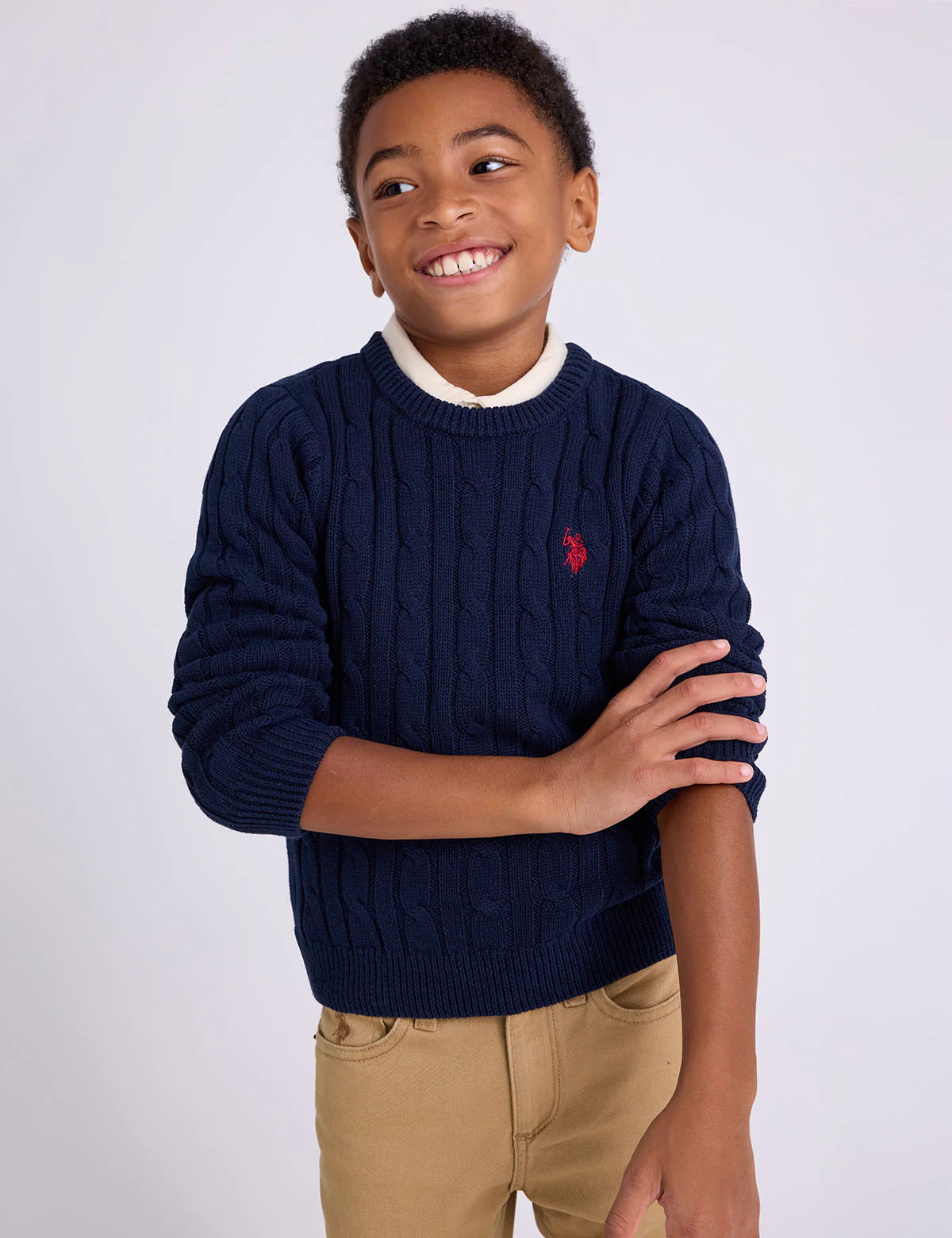 BOYS CABLE CREW SWEATER - Image 7