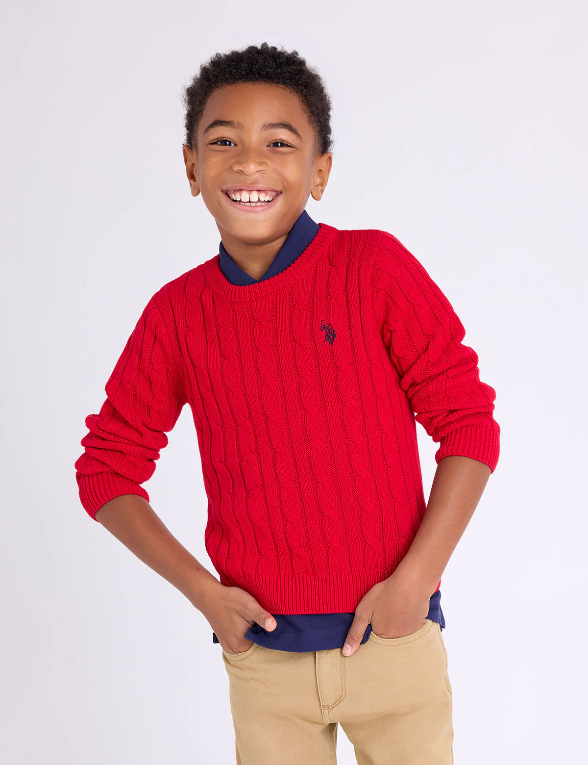 BOYS CABLE CREW SWEATER - Image 9