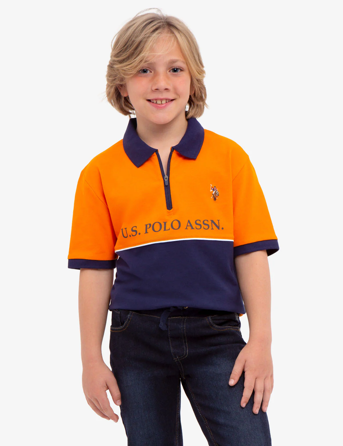 BOYS COLORBLOCK PIQUE POLO SHIRT