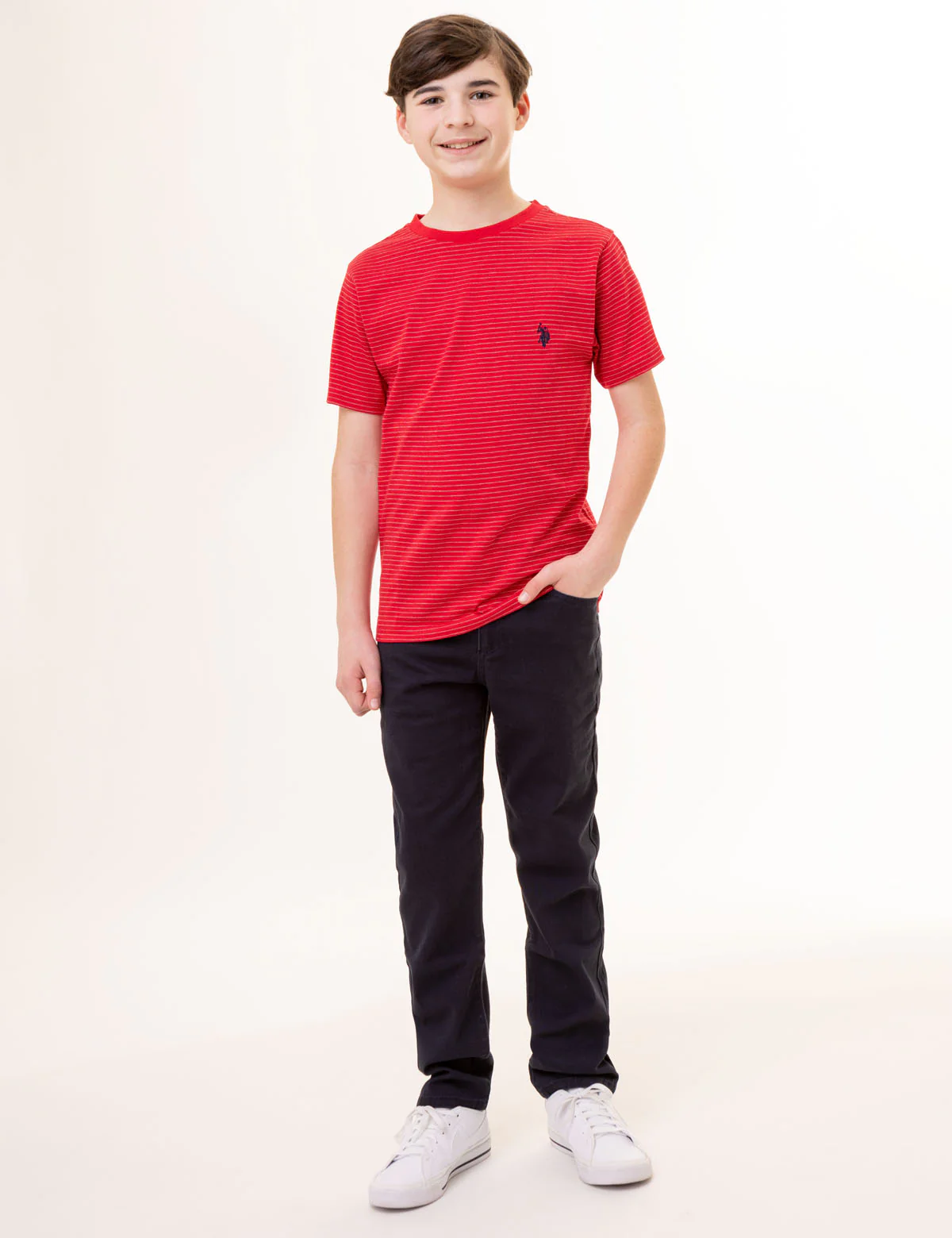 BOYS DASH STRIPE CREW NECK T-SHIRT - Image 3