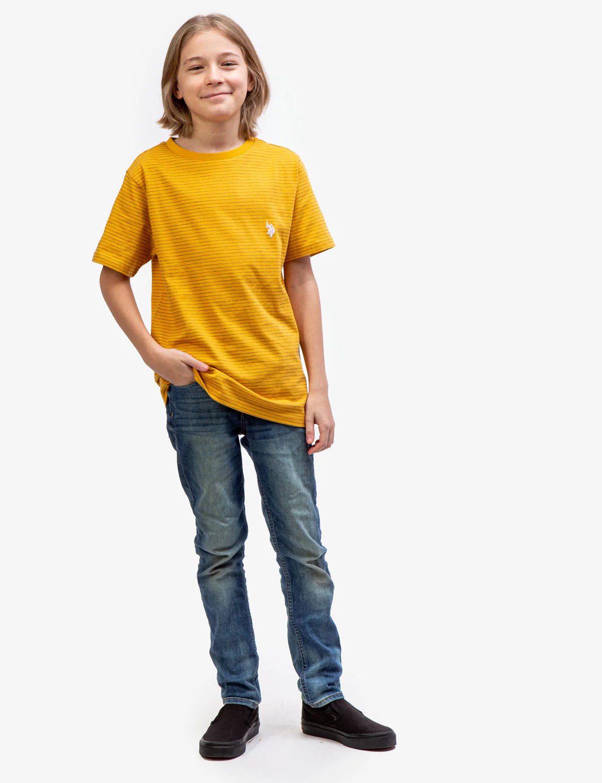 BOYS DASH STRIPE CREW NECK T-SHIRT - Image 7