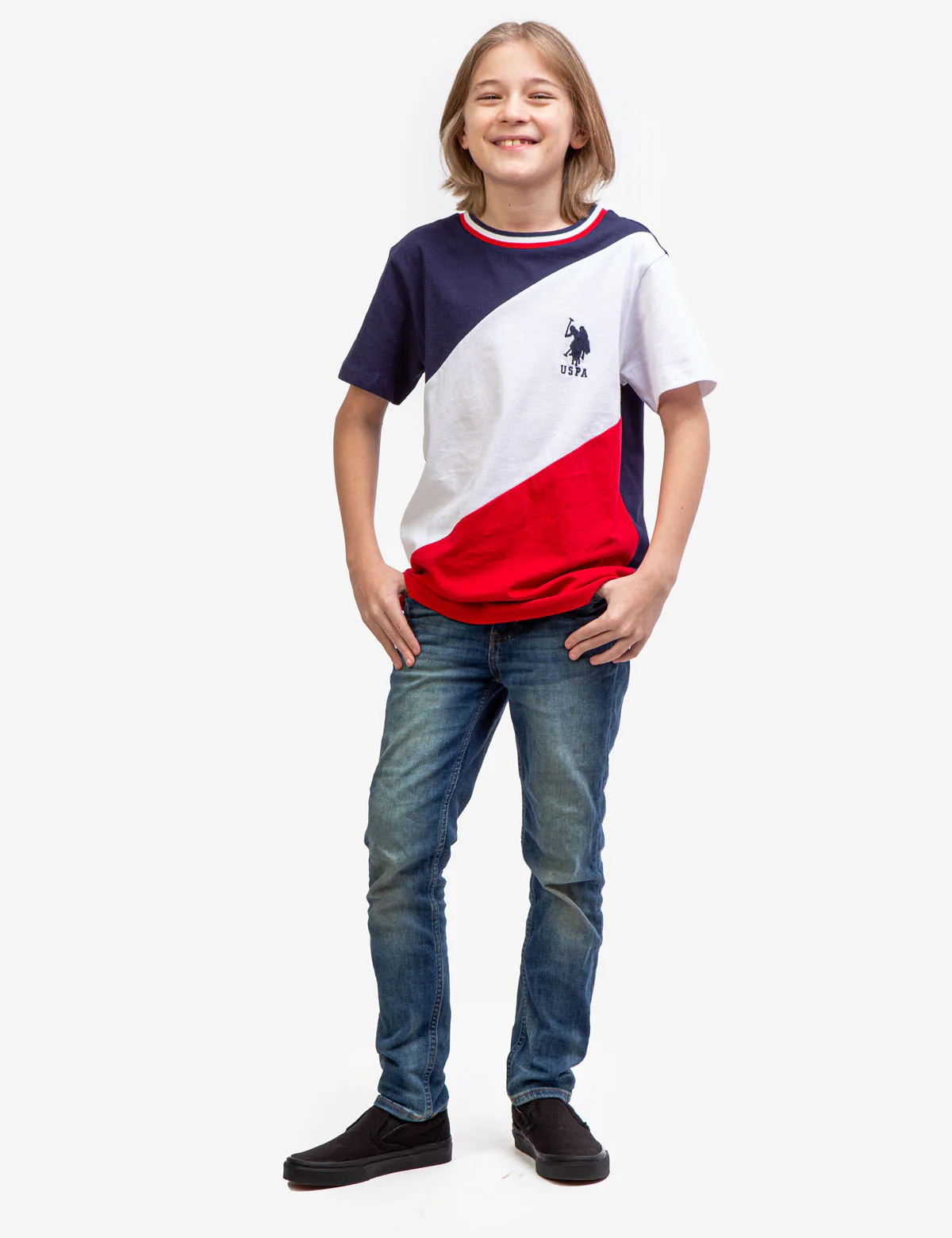 BOYS DIAGONAL CREW NECK T-SHIRT - Image 2