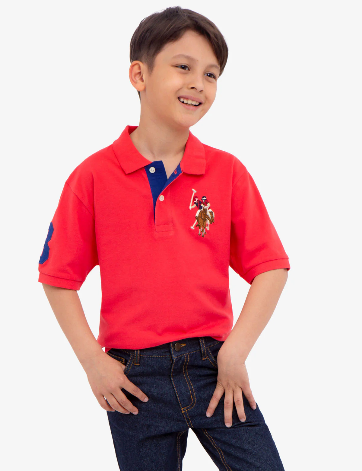 Boys Multi-Color Big Logo Polo Shirt - Image 5