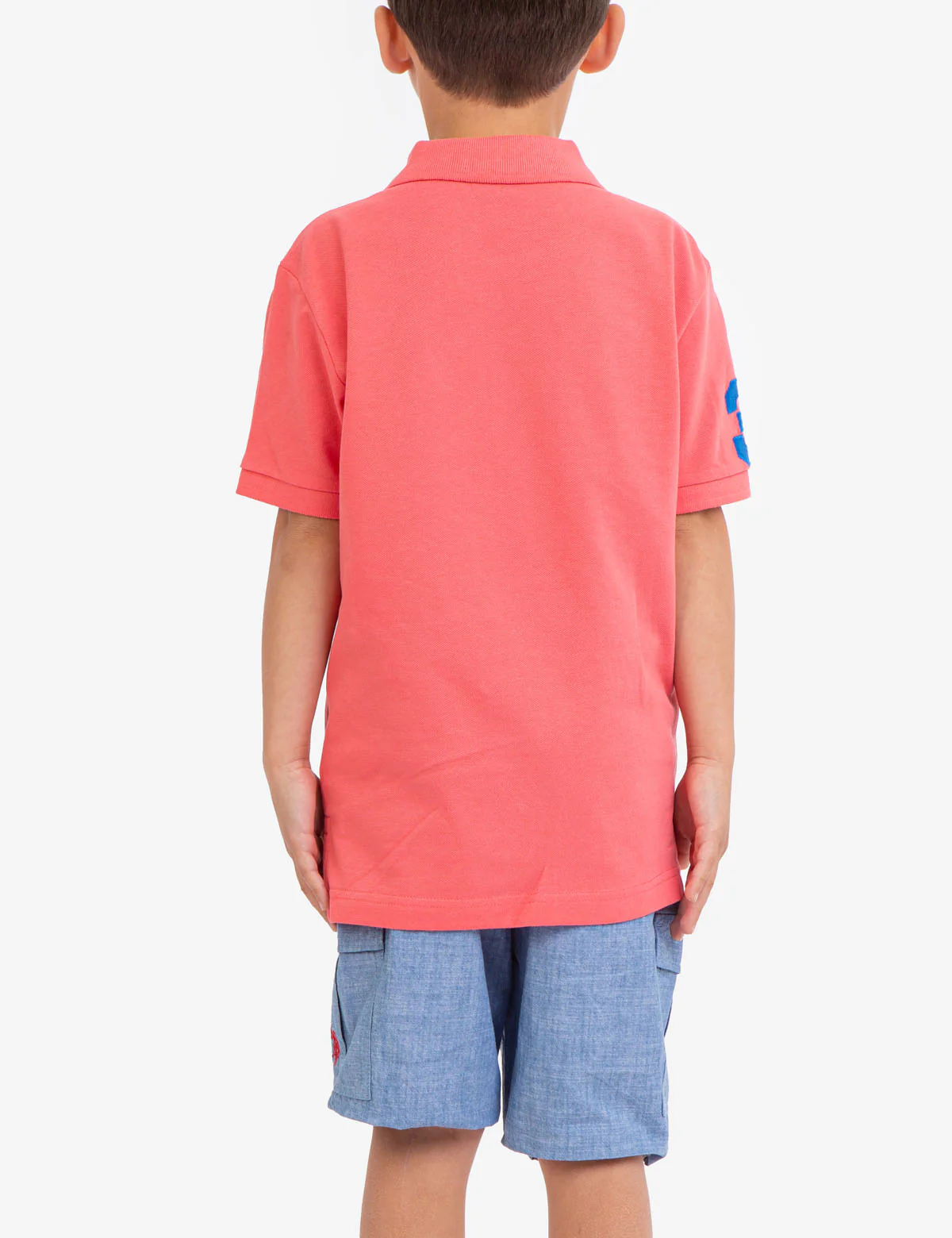 BOYS MULTI COLOR LOGO PIQUE POLO SHIRT - Image 2