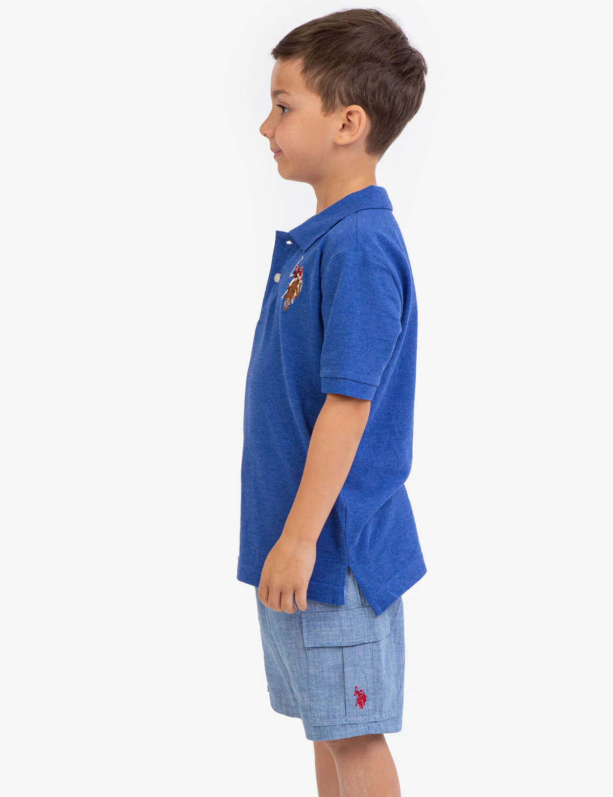 BOYS MULTI COLOR LOGO PIQUE POLO SHIRT - Image 7