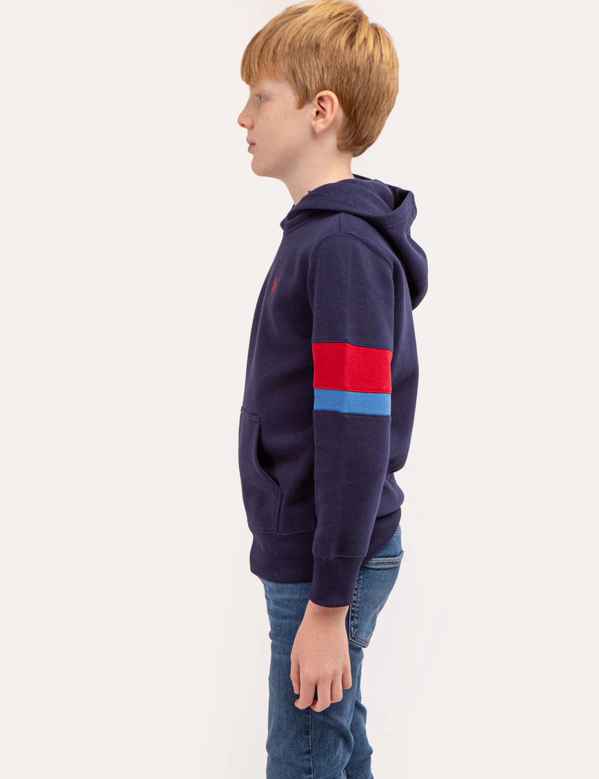 BOYS SLEEVE STRIPE FLEECE HOODIE - Image 2