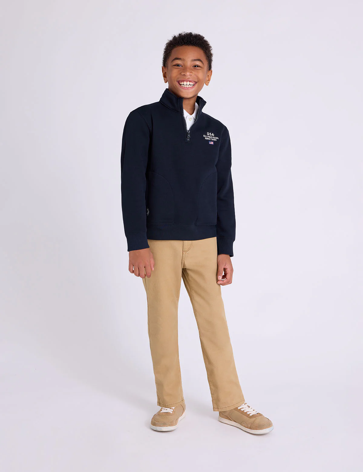 BOYS USA 1/4 ZIP FLEECE MOCK PULLOVER - Image 9