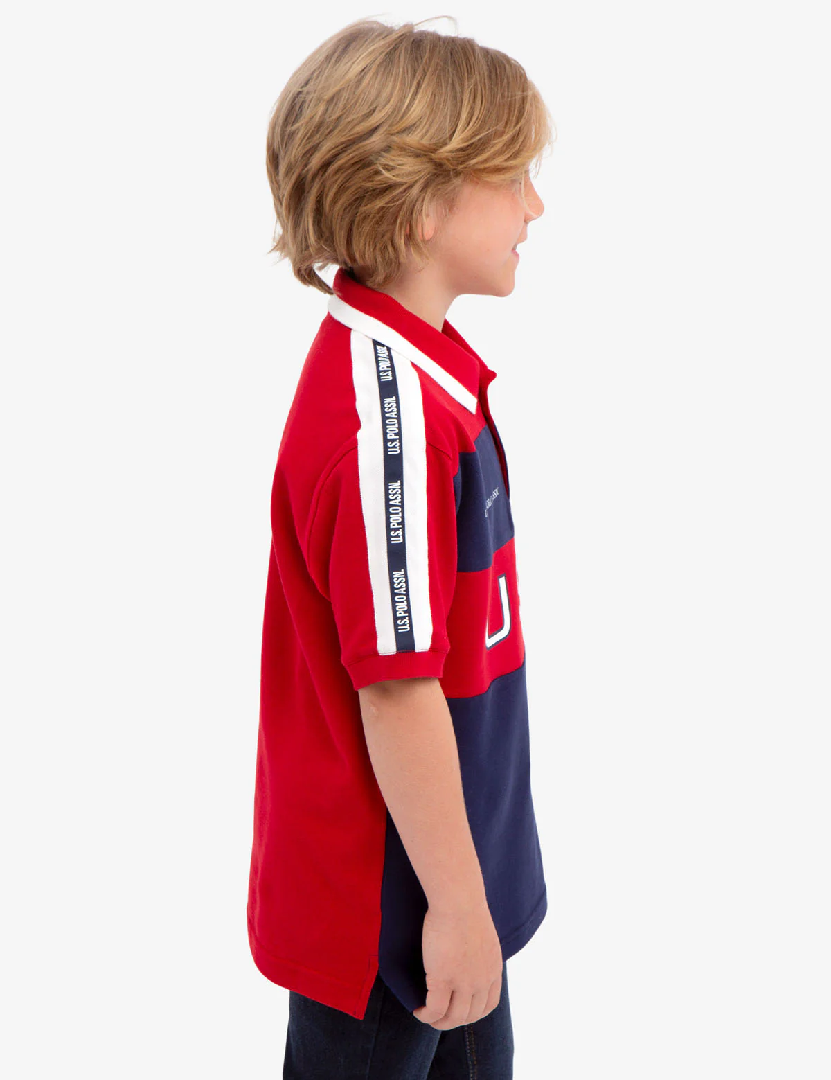 BOYS USA COLORBLOCK PIQUE POLO SHIRT - Image 2