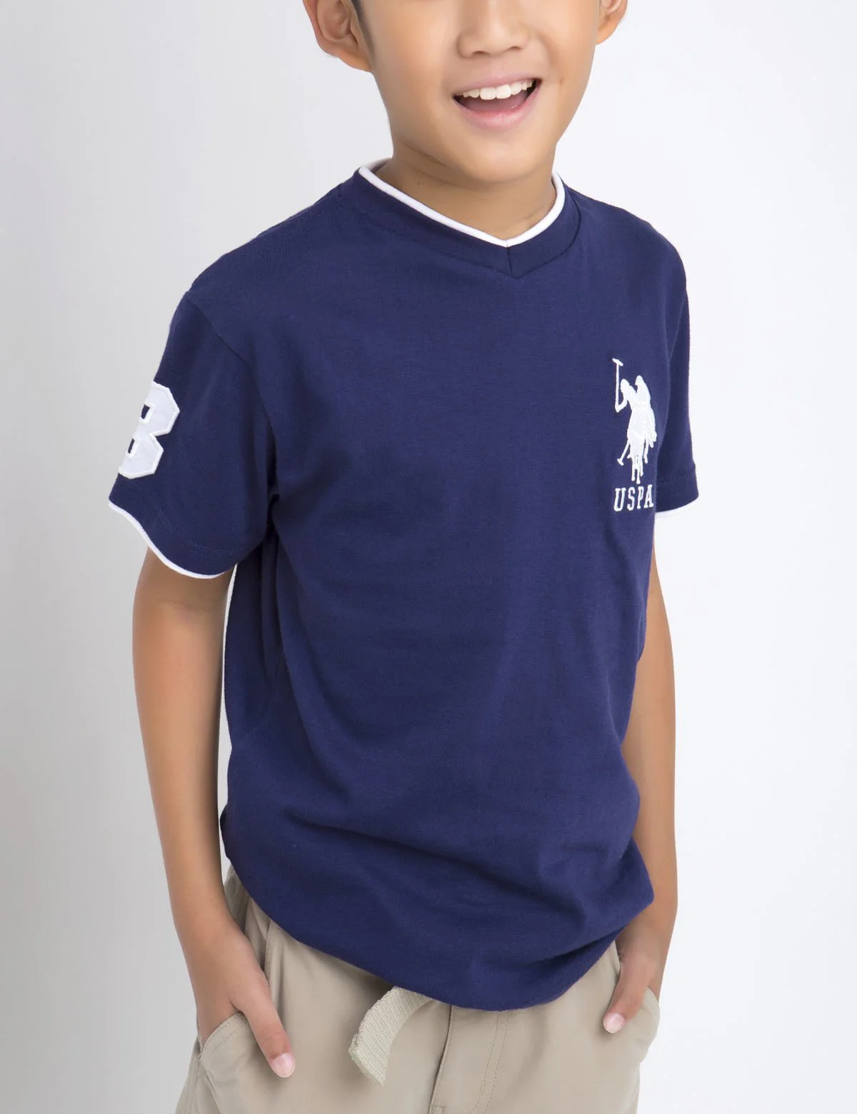 Boys V-Neck Big Logo T-Shirt - Image 19