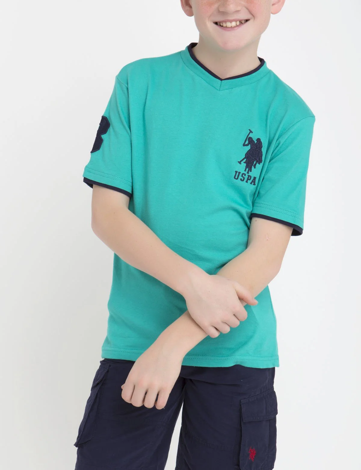 Boys V-Neck Big Logo T-Shirt - Image 30