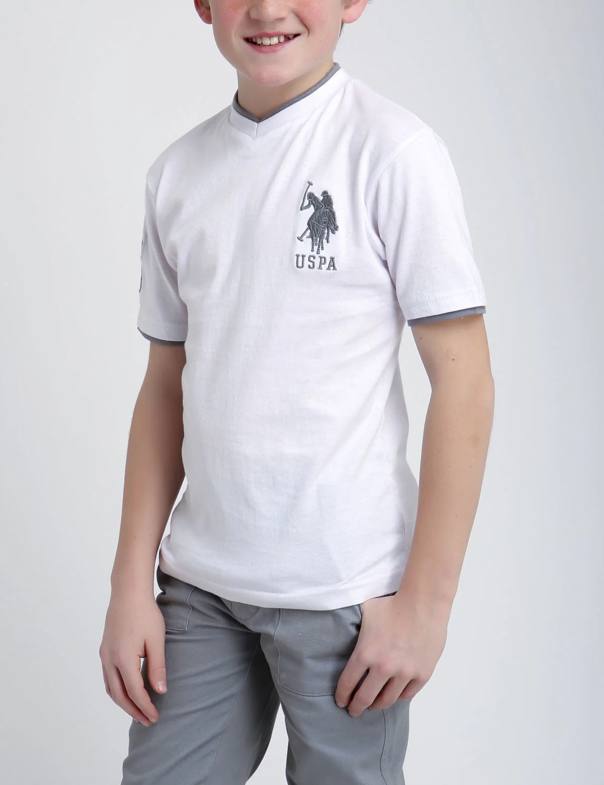 Boys V-Neck Big Logo T-Shirt - Image 33