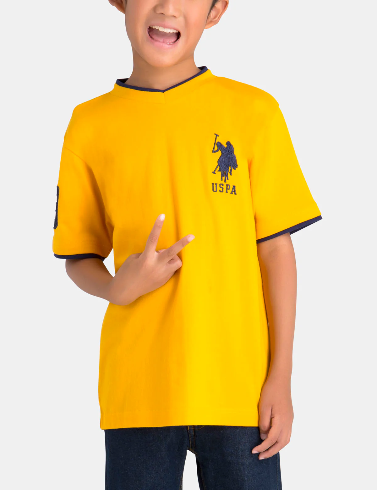 Boys V-Neck Big Logo T-Shirt - Image 39