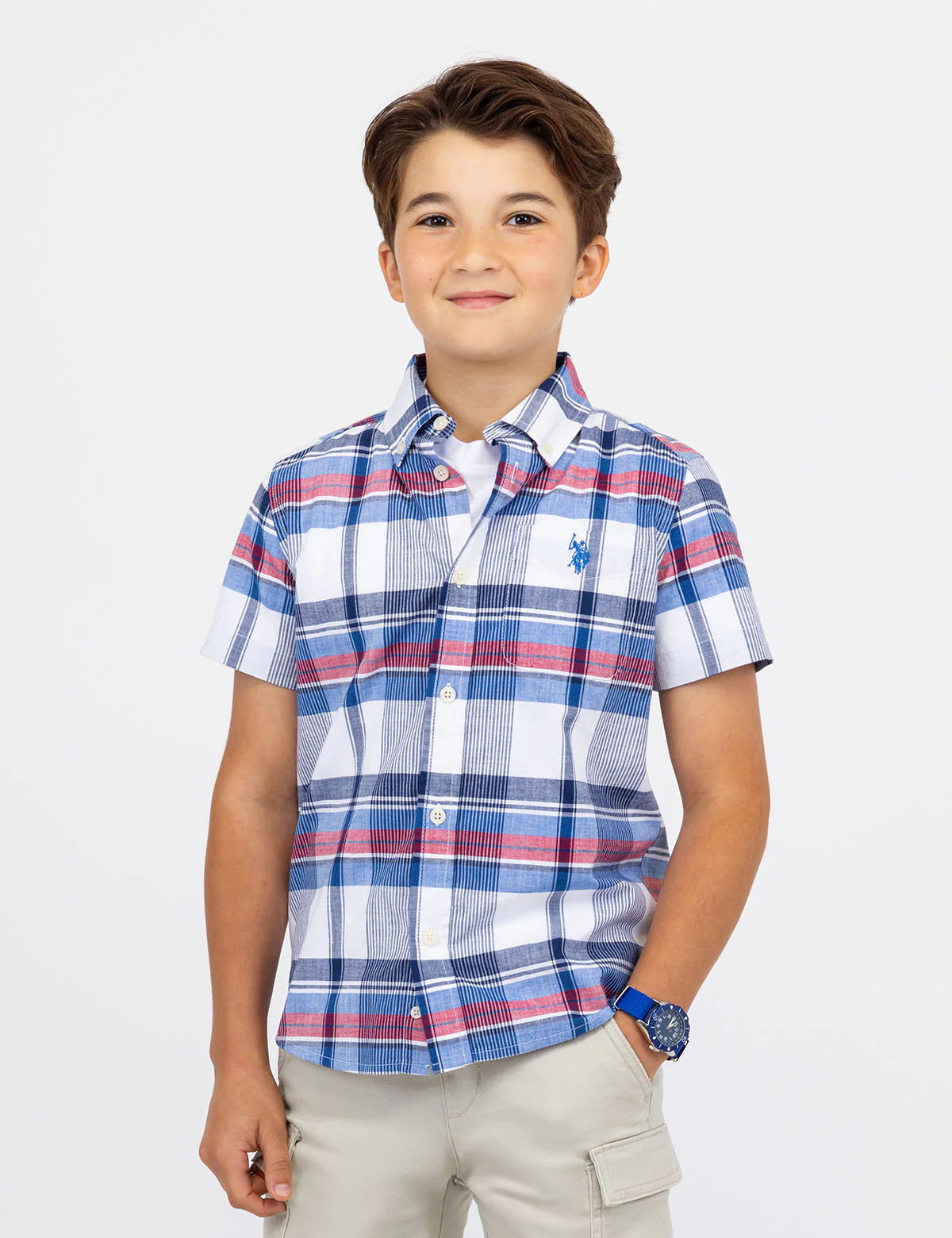 BOYS YARN DYE PLAID SHIRT