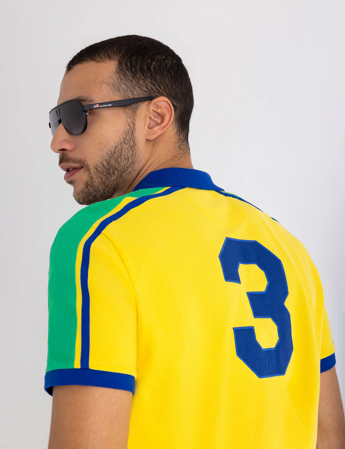 BRAZIL COLOR BLOCK PIQUE POLO SHIRT - Image 3