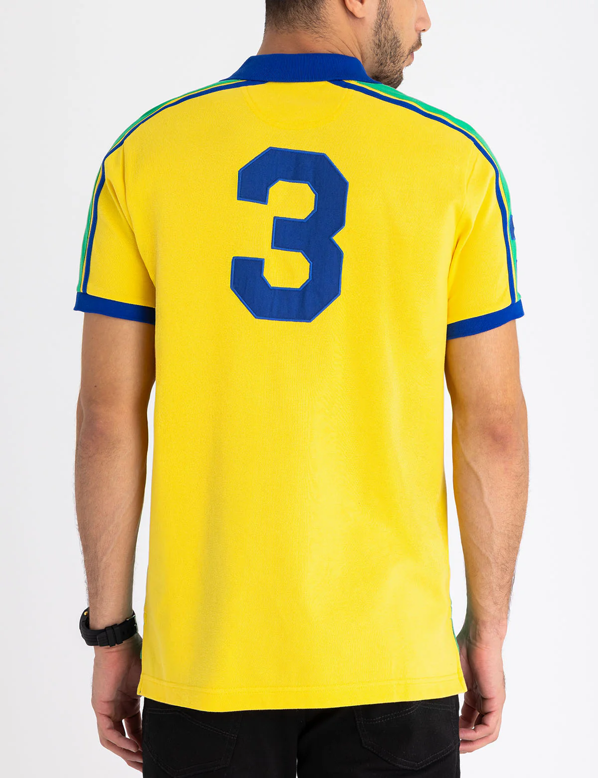 BRAZIL COLOR BLOCK PIQUE POLO SHIRT - Image 4