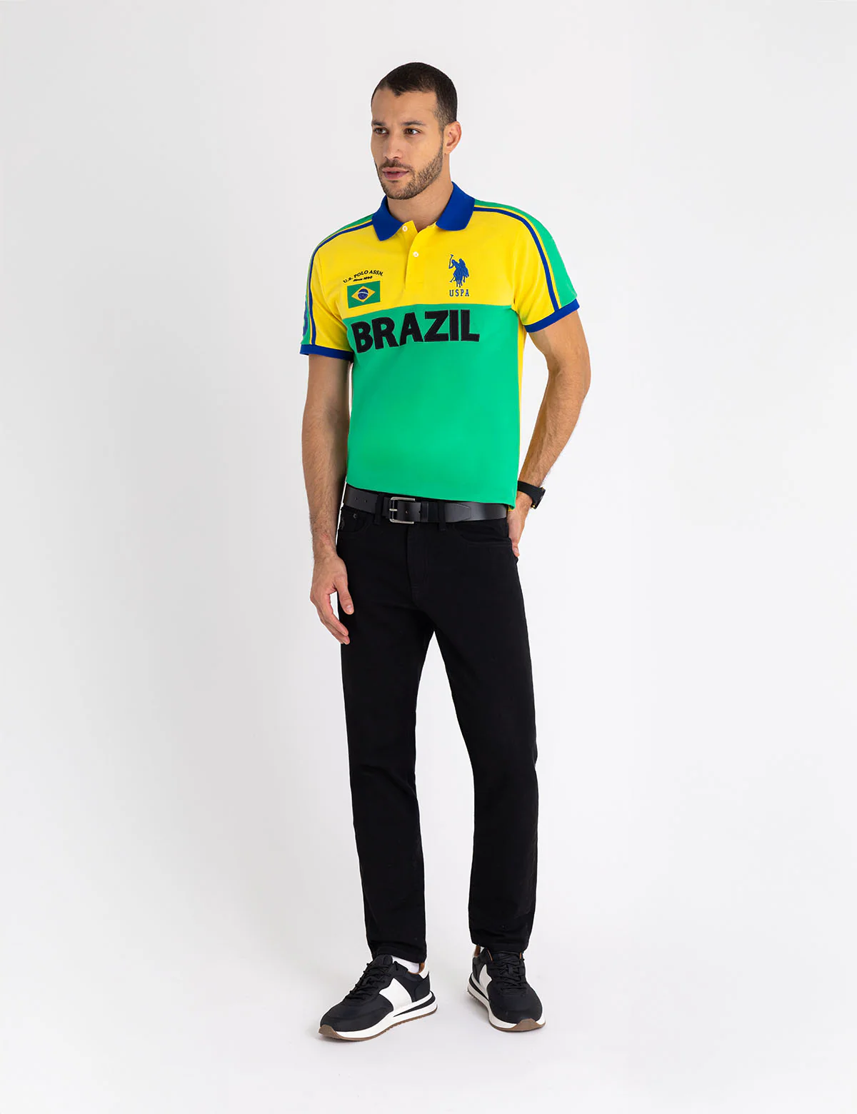 BRAZIL COLOR BLOCK PIQUE POLO SHIRT - Image 5